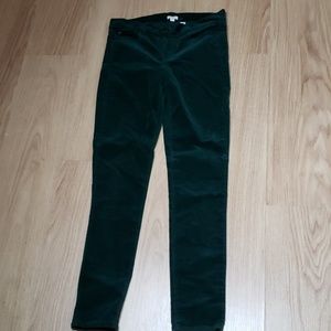 J.Crew Factory Velour Emerald Skinny Jean